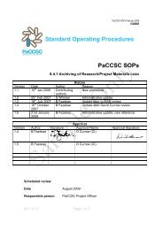 Standard Operating Procedures PaCCSC SOPs - CareSearch