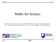 Maths for Science - PPLATO Foundation Programme