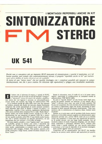 Amtron UK541 - FM stereo tuner - Italy