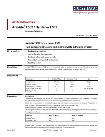 Araldite F362 / Hardener F362 - DanLube