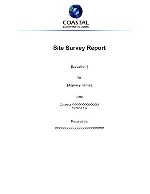 Site Survey Form Generic Format - Coastal Environmental Systems