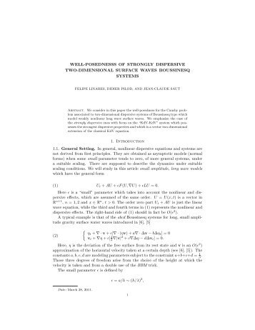 Well-posednesss of strongly dispersive two-dimensional ... - IMPA