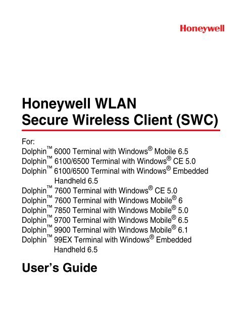 Honeywell WLAN Secure Wireless Client (SWC)