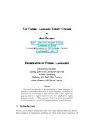 Enumeration of Formal Languages - CiteSeerX