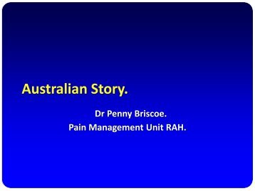 Australian Story. - Australian and New Zealand College of ...