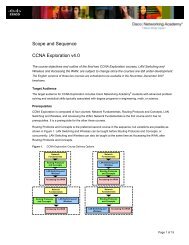 Scope and Sequence CCNA Exploration v4.0 - Cisco Academy