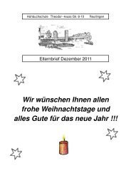 Deckblatt Dezember - Hohbuchschule Reutlingen