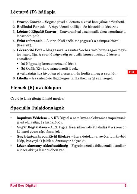 Rod Eye Digital User Manual - Scanlaser.info