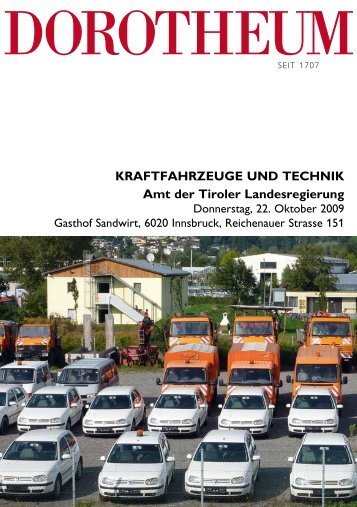 KRAFTFAHRZEUGE UND TECHNIK Amt der Tiroler ... - Dorotheum