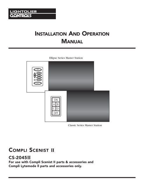 installation and operation manual - Philips Lighting Controls