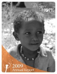 2009 Annual Report - Brittany's Hope