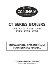 CT SERIES BOILERS - Columbia Heating