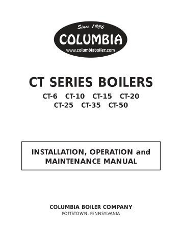 CT SERIES BOILERS - Columbia Heating