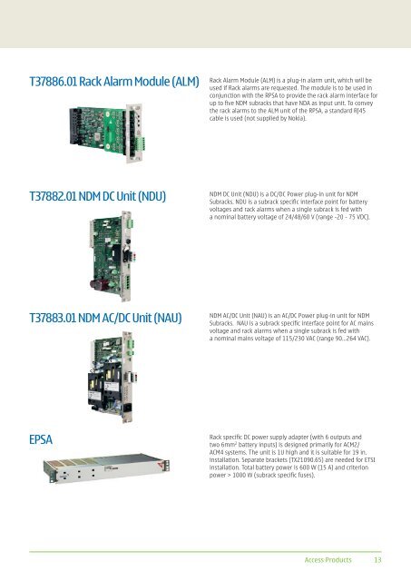 Nokia Access Product Catalogue - Mic  Data