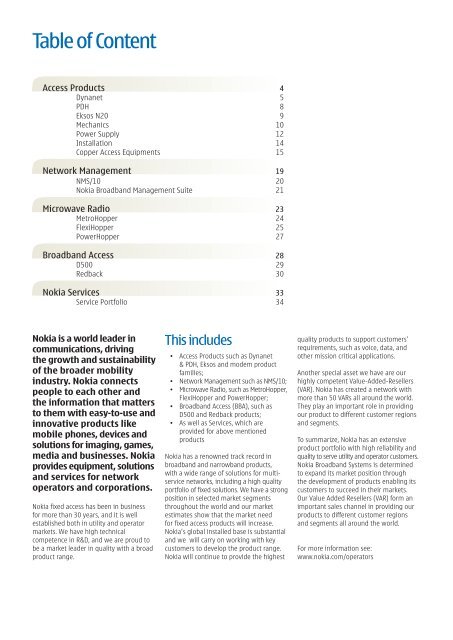 Nokia Access Product Catalogue - Mic  Data