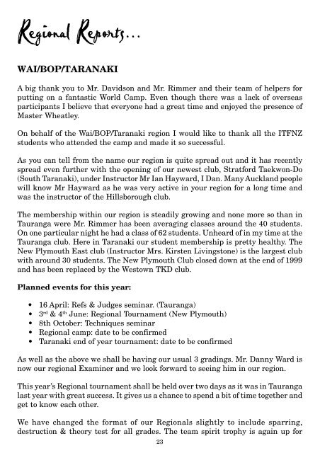 WORLD CAMP 2000 - International Taekwon-do Federation of New ...