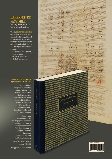 Bärenreiter The Programme New Publications Sheet Music 2/2010