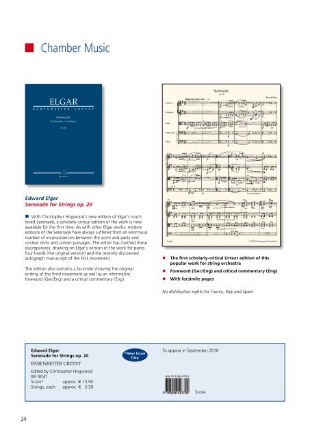 Bärenreiter The Programme New Publications Sheet Music 2/2010