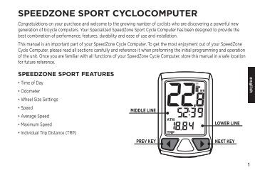 Specialized speedzone sport computer manual