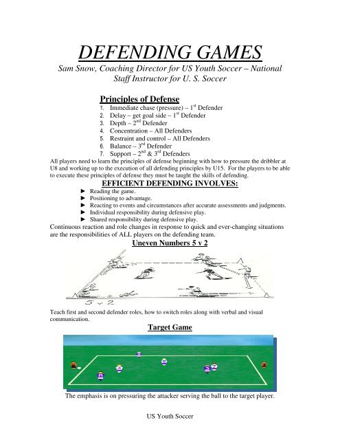 DEFENDING GAMES - US Youth Soccer