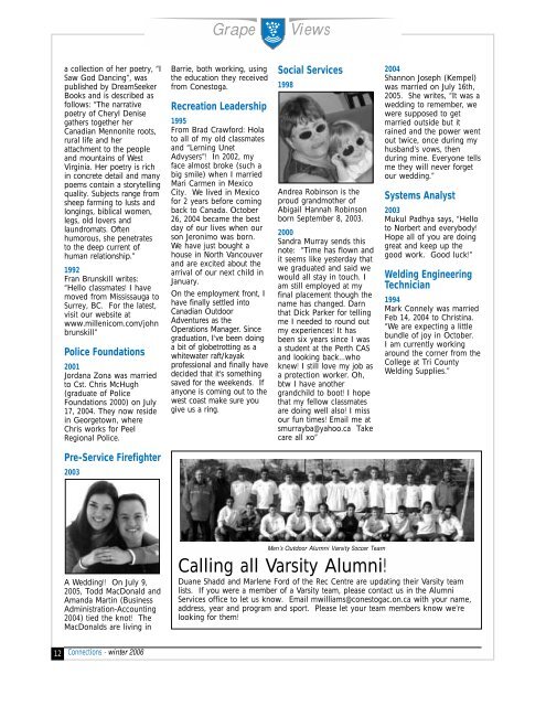 Alumni News and Views - Conestoga College