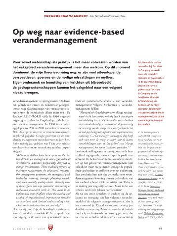 Op weg naar evidence-based verandermanagement - Center for ...