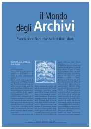 Il mondo degli archivi - Cultura in Cifre