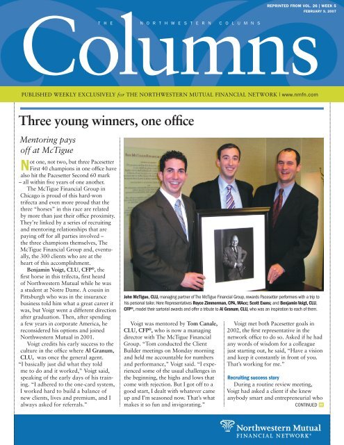 Three young winners, one office - Northwestern Mutual