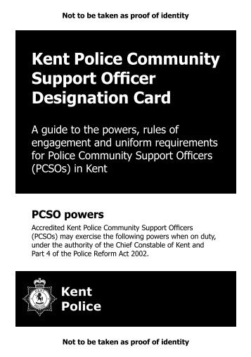full list of PCSO powers - Kent Police