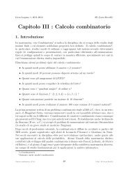 Capitolo III : Calcolo combinatorio - Ticino.com