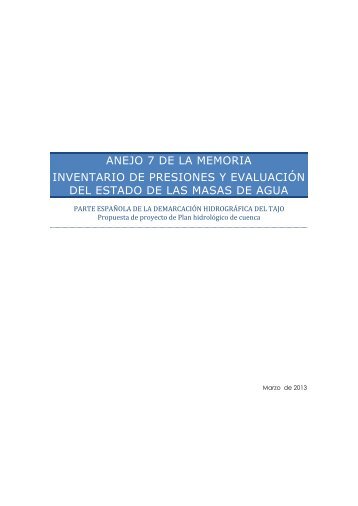 Anejo 7 - Inventario de presiones - ConfederaciÃ³n HidrogrÃ¡fica del ...