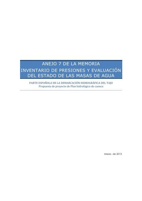 Anejo 7 - Inventario de presiones - ConfederaciÃ³n HidrogrÃ¡fica del ...