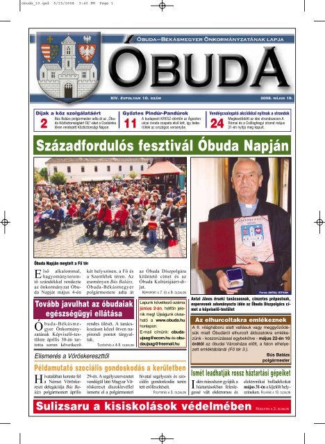 Óbuda újság 2008/10. szám - Óbuda-Békásmegyer