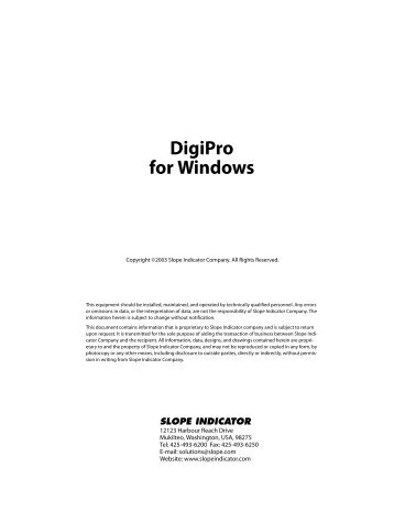 DigiPro for Windows Manual - Slope Indicator