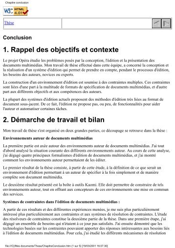 Chapitre conclusion - Projet Opéra