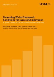 Measuring Wider Framework Conditions for successful innovation