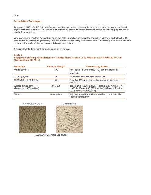 Rhoplex MC-76 -- Technical Data Sheet - Talas