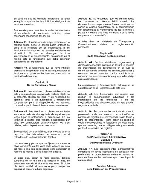 ley organica de procedimientos administrativos - Servicio AutÃ³nomo ...