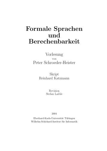 Skriptum zur Vorlesung Formale Sprachen und Berechenbarkeit