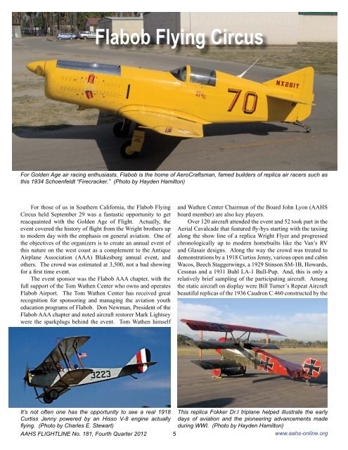 AAHS FLIGHTLINE - American Aviation Historical Society