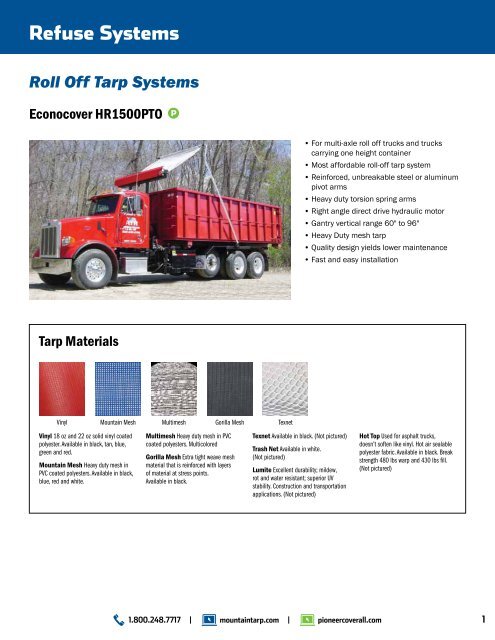 mountain tarp pioneer tarp systems - Wastequip