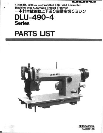 Parts book for Juki DLU-490-4