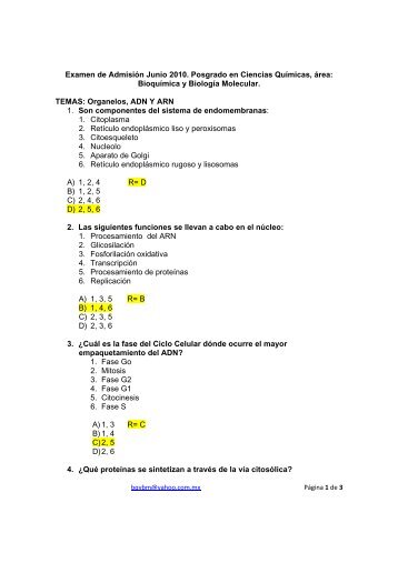 Preguntas... - Posgrado en Ciencias QuÃ­micas BUAP