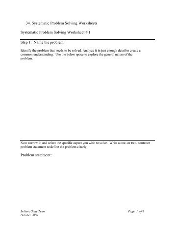 34. Systematic Problem Solving Worksheets Systematic Problem ...