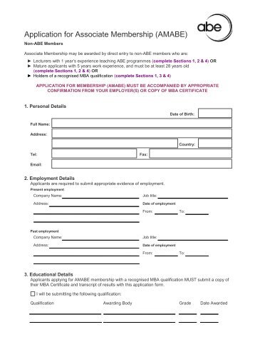 a non-members application form - Association of Business Executives