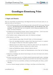 Grundlagen-Einweisung FrÃ¤se