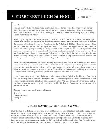 OCT 2006 Newsletter - Cedarcrest High School