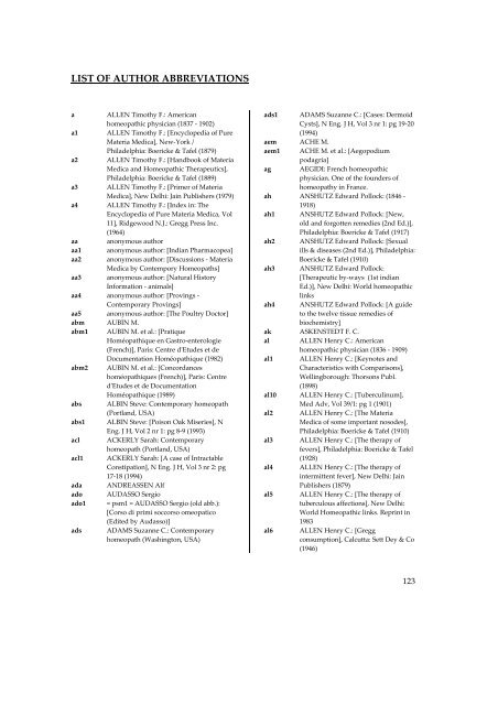 LIST OF AUTHOR ABBREVIATIONS - Archibel
