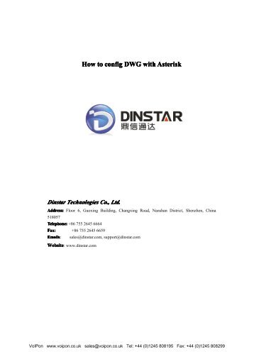 Dinstar DWG Asterisk Configuration Guide (PDF)
