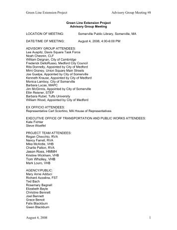 Meeting minutes from BUMC focus group meeting - Green Line ...